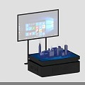 Commercial Equipment With Interactive Digital Screen And 3D City Model 3d model