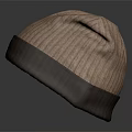 Soft Knit Striped Hat With Light Brown And Dark Brown Warm Winter Accessory 3d model
