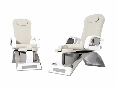 Modern Massage Chair Design With Armrests Leg Support And Beige Upholstery 3d model