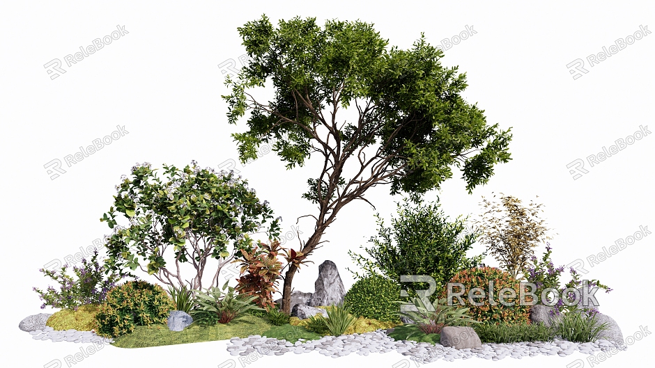 Modern Garden Plant Combination Shrub Flowers Garden Plant Landscape model