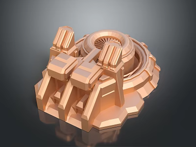 Copper Colored Futuristic Weapon 3D Model With Intricate Mechanical Structure And Launcher Design 3d model