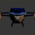 Futuristic Space Aerial Vehicle With Blue Exterior Multiple Propellers And Advanced Design