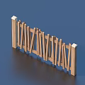 Decorative Garden Ornament Wooden Fence Featuring Diagonal Slats And White Posts