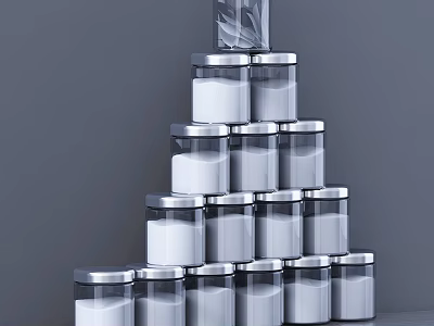 Modern seasonings bottle kitchen utensils ingredients bottle combination 3d model