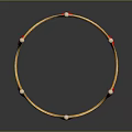 Shiny Golden Ornate Crown With Red Circular Accents And White Small Beads