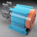High Performance Agricultural Water Pump With Blue Electric Motor And Black Cast Iron Body