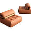 Single Sofa Leather Sofa Chair Module Sofa Decorative Sofa 3d model