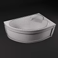 Modern White Corner Bathtub With Sleek Surface And Built In Design