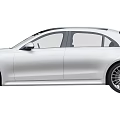 White Mercedes Luxury Sedan With Modern Design Black Roof And LED Headlights