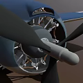 Vintage Blue Military Airplane With White Star Insignia On Wings And Propeller Design