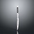 Modern Decorative Knife With Black Handle And Silver Blade Holes