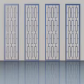 Modern Swing Doors With Geometric Patterns And Blue Frames White Panels 3d model