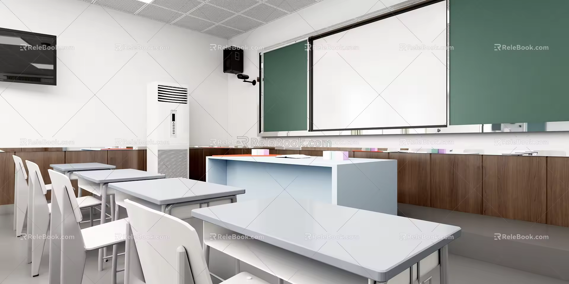 modern classroom 3d model
