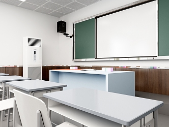 modern classroom 3d model