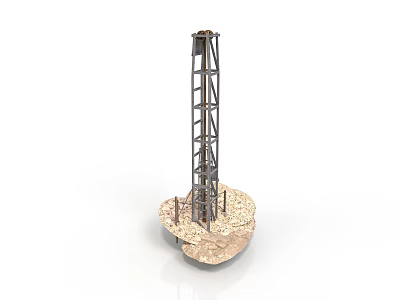 Industrial Drilling Rig Featuring Tall Metal Tower Structure And Stable Base Foundation 3d model