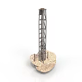 Industrial Drilling Rig Featuring Tall Metal Tower Structure And Stable Base Foundation