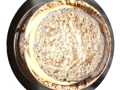 Modern Round Wall Light With Crystal Design And Warm Illuminated Decorative Effect 3d model