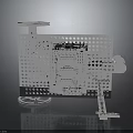 Futuristic Sci Fi Mechanical Device With Metallic Perforated Structure And Complex Components