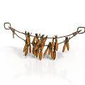Rope And Wire Crafted Hanging Rack Holding Small Brown Pods