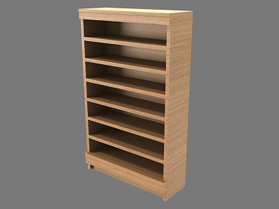 Wooden Vertical Display Shelf With Multiple Shelves For Retail Product 3d model