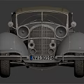 Vintage Silver Convertible Car With Classic Grille Chrome Accents And Reflective Surface