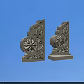 Ancient Architecture Decorative Stone Carvings With Intricate Floral Motifs And Scroll Patterns