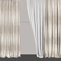 Elegant Beige Velvet Curtains With Sheer Layer For Modern Home Decor