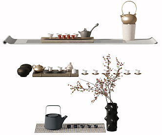 New Chinese Tea Set 3d model