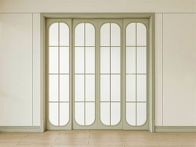 French sliding door 3d model