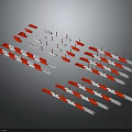 Road Safety Equipment With Red And White Barriers Cones And Reflective Strips
