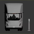 Electric Semi Truck Near Charging Station In Studio