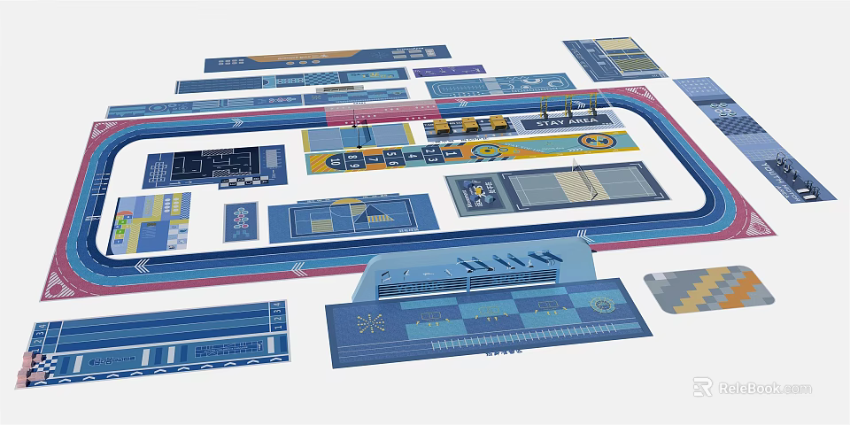 Fire Rescue Access Area Layout With Design Plans And Architectural Elements 3d model