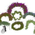 Garden Decor Floral Arches and Greenery Wreaths with Various Shapes for Weddings