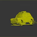 Vintage Red Taxi Car with Roof Rack Number 177 and 131 133 Round Headlights Retro Design