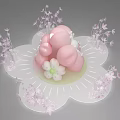 Pink Interactive Zone With Cloud Shaped Objects Petal Decorations Flower Clusters And Petal Shaped Base