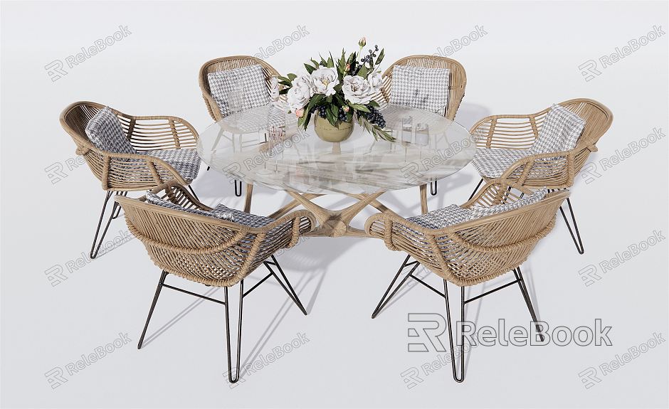 Modern Outdoor Table and Chair Outdoor Leisure Table and Chair Rattan Leisure Chair Outdoor Chair model