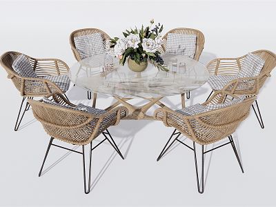 Modern Outdoor Table and Chair Outdoor Leisure Table and Chair Rattan Leisure Chair Outdoor Chair model