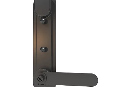 Secure Modern Black Door Lock Panel With Lever Handle And Keyhole 3d model