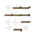 White Outdoor Table And Chair Set With Wooden Dividers And Green Plants