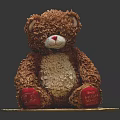 Wooden Round Decorative Stand Furniture With Brown Teddy Bear On Top