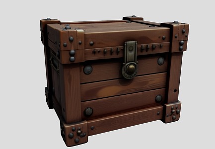 Chest Wooden Chest Lock Treasure 3d model