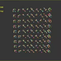 Various Colored And Styled Axes Arranged In Grid Pattern Collection