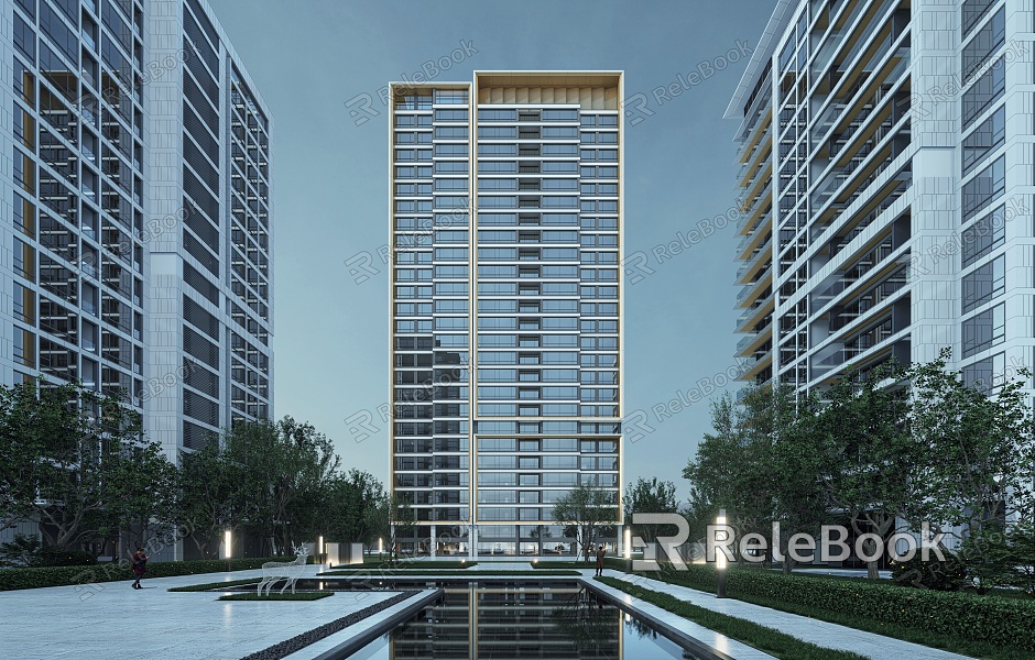 High-rise residential buildings in modern residential areas model