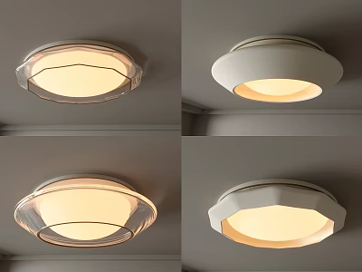Modern Round Ceiling Lights With Warm Soft Light Illumination And Transparent Acrylic Shade 3d model