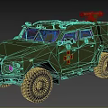 Green Functional Military Ambulance Vehicle With Red Cross Insignia And Roof Mounted Equipment