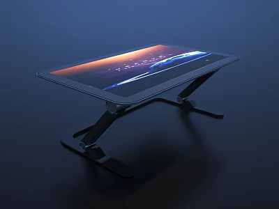 Public Facility Tablet Stand With Digital Display For Information Access 3d model