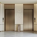 Modern Luxury Elevators In Lobby With 20F Signage And Marble Floor