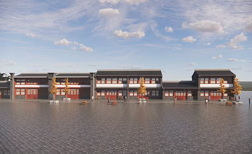 Chinese antique commercial street 3d model
