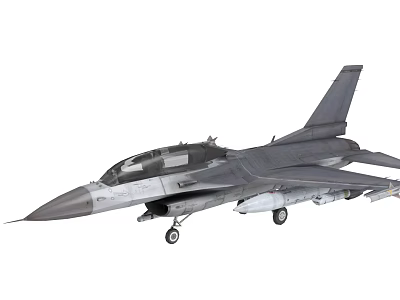 Modern Gray Fighter Jet With Cockpit Landing Gear And Mounted Weapons 3d model