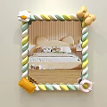 Colorful Cute Mirror With Twisted Rope Frame And Bow Bear Decorations Reflecting Bedroom Interior